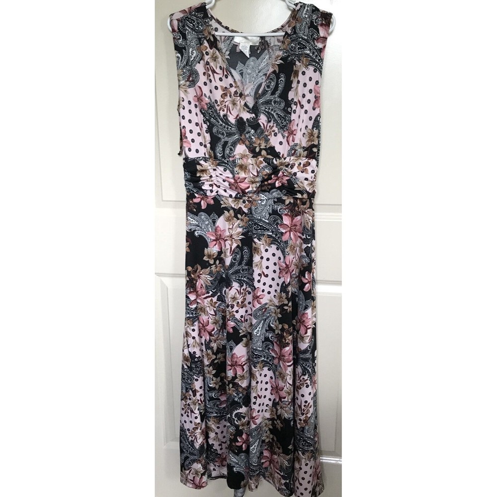 Bella Rose Womens Sleeveless paisley design POLYESTER SLEEVELSS MAXI DRESS (A9)